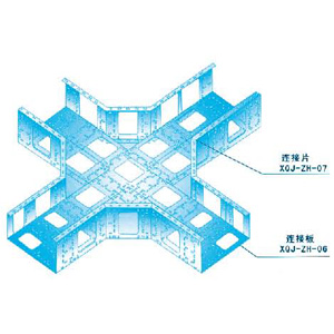 組合（hé）式橋架水（shuǐ）平四通（tōng）組裝示意
